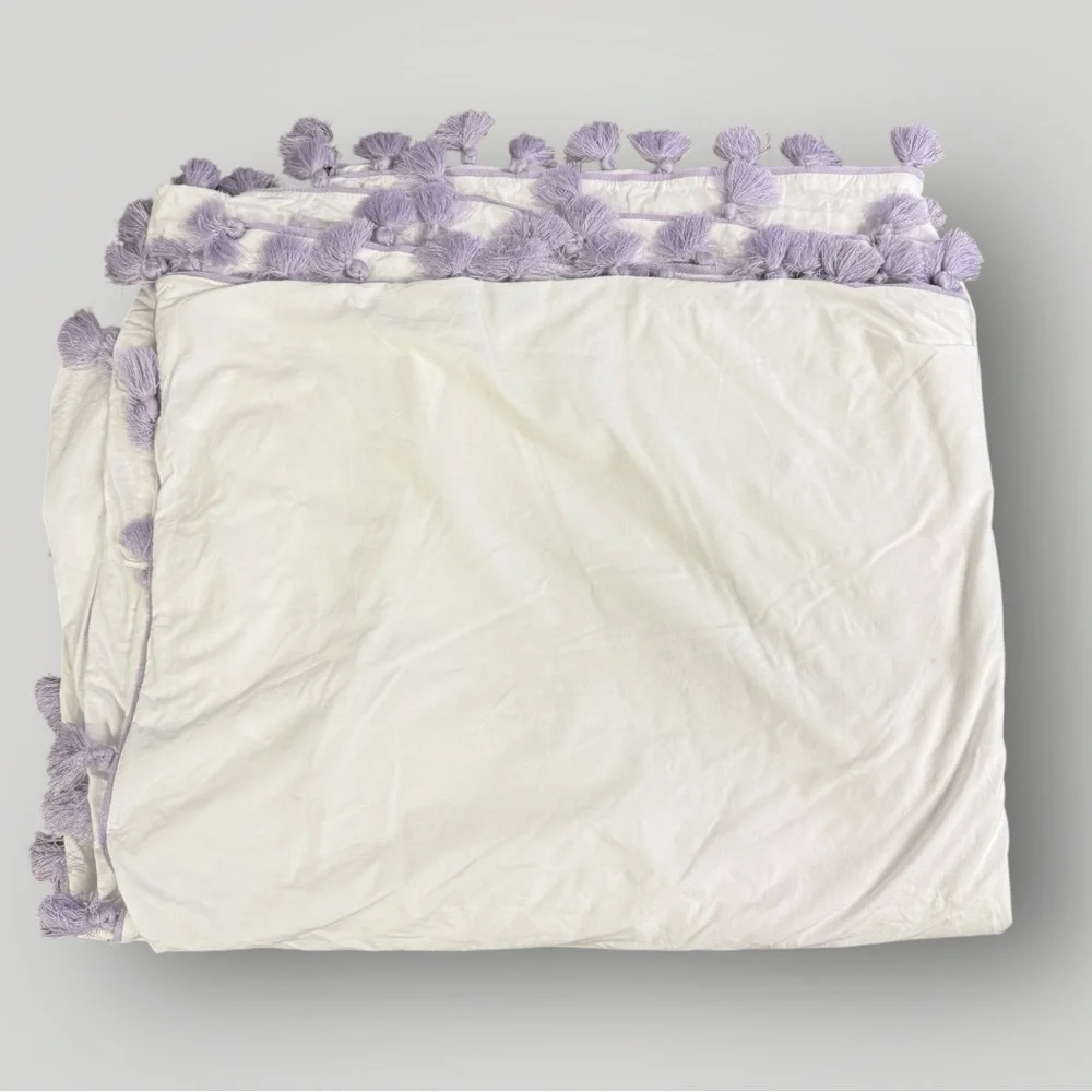 Pottery Barn Teen‎ Tassel Duvet Cover Twin Purple